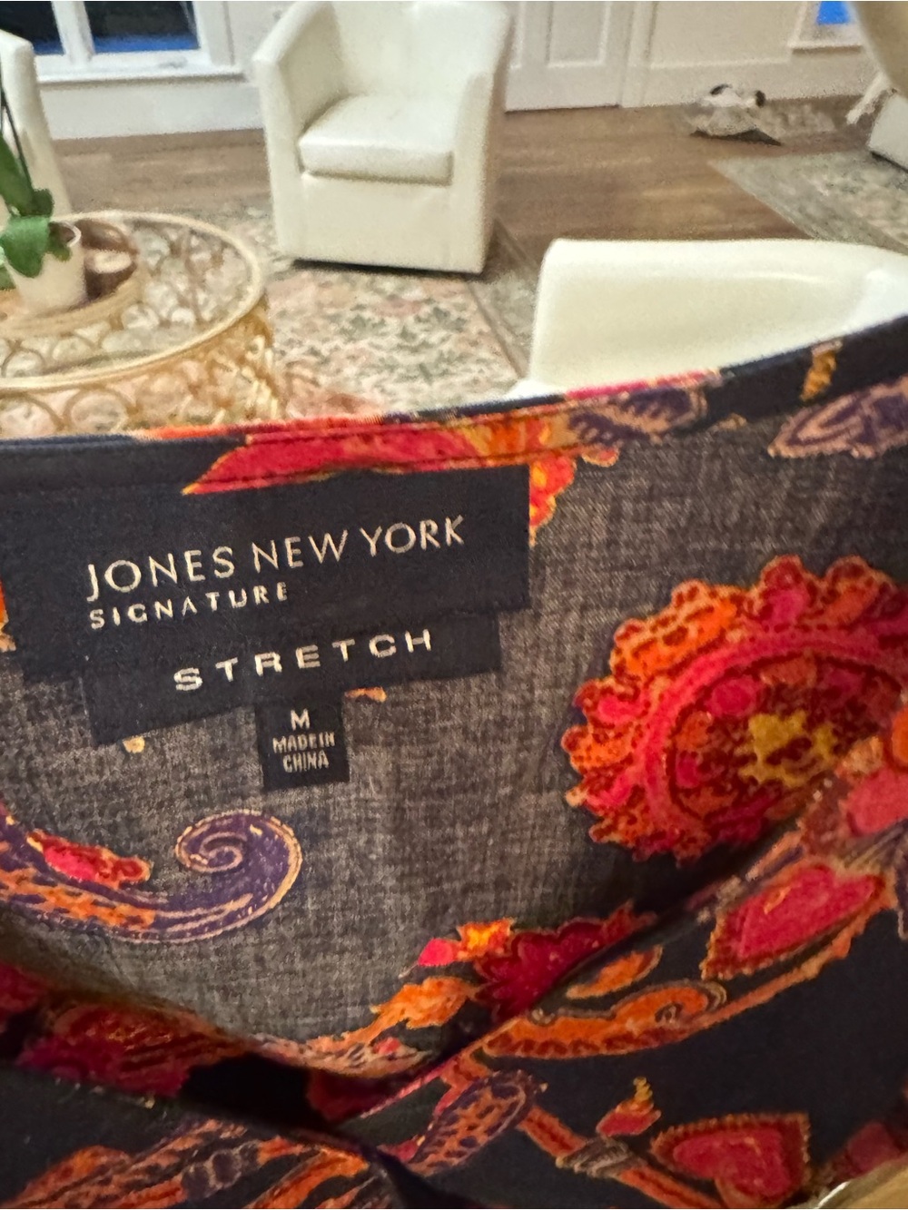 Jones New York Navy Paisley Sleeveless Wrap Top - Picture 2 of 2